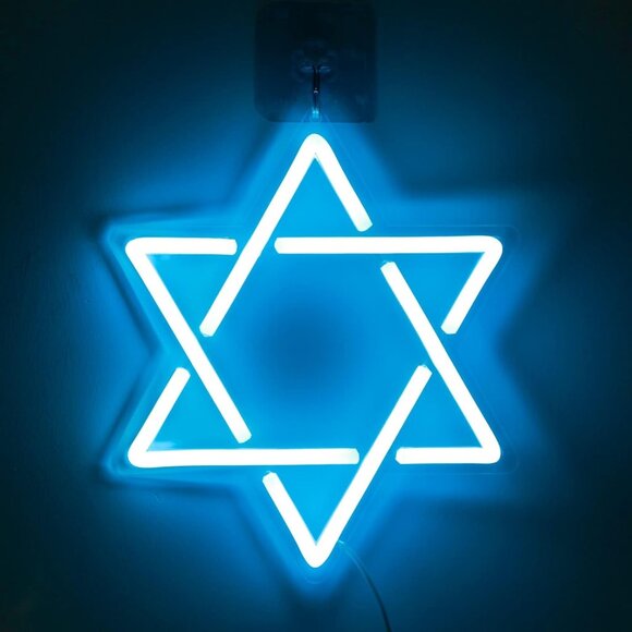 Star of David Neon Sign Hanukkah LED Wall Decor Jewish Light for Home Gift - Picture 1 of 8